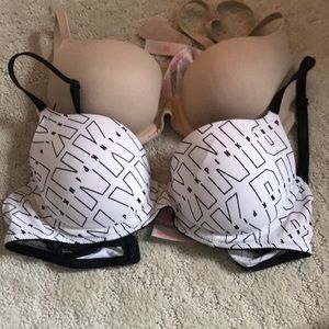 Two VS Pink wear everywhere lightly lined bras